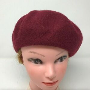 Women Beret 100% Wool Burgundy French Beret Ladies Hat Winter Gift Beanie NEW…